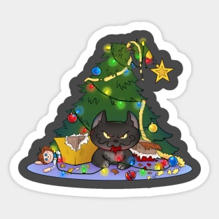 Cat-mess-tree Sticker